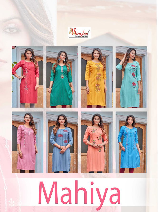 Rung Mahiya Heavy Rayon Designer Daily Wear Kurtis Collection